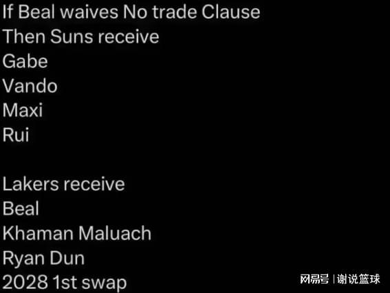 开云体育下载-球迷支招湖人跟太阳交易，可追两首轮秀小将，三内线一起被卖？