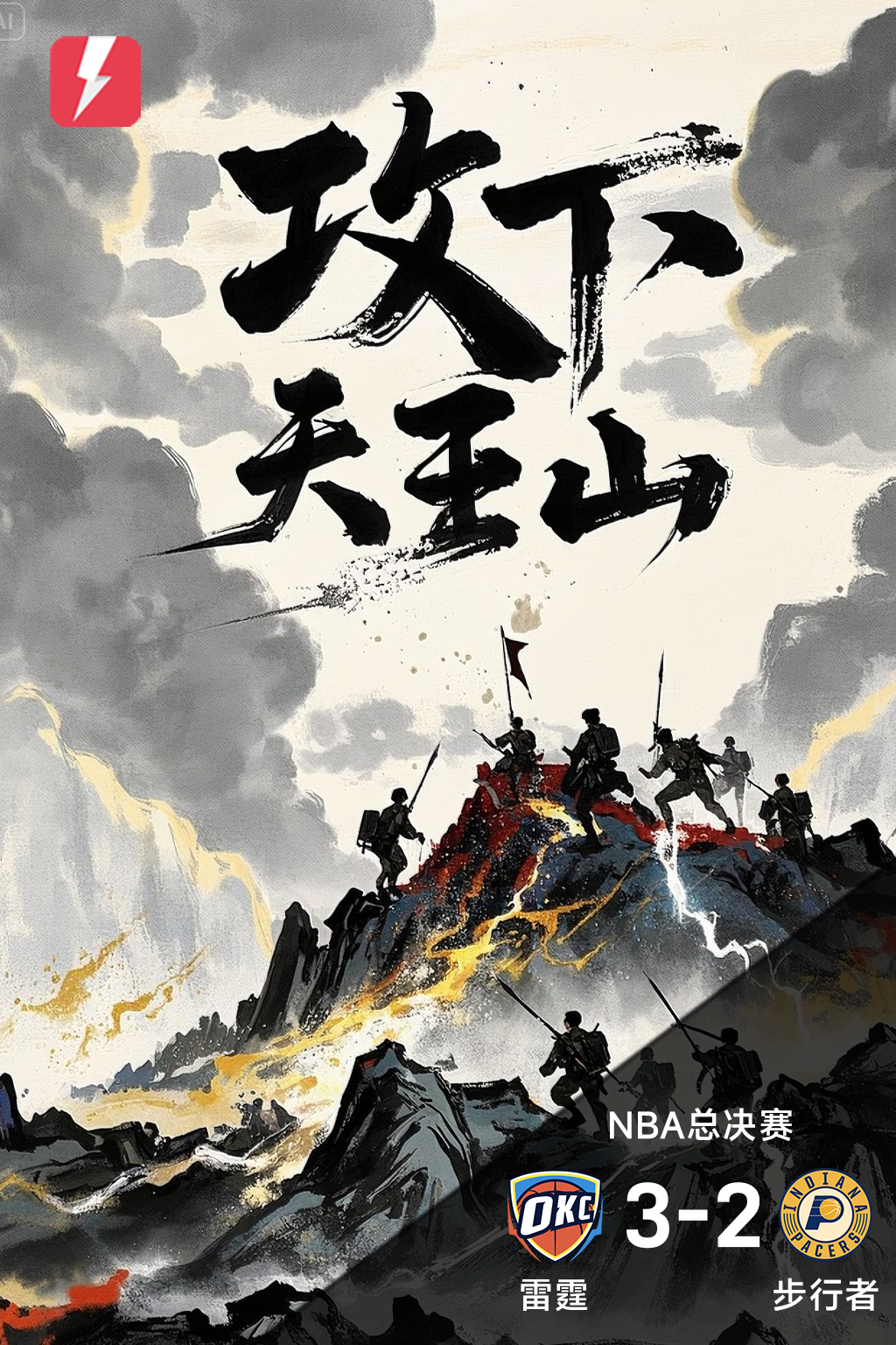 【雷速海报】雷霆成功捍卫主场先登天王山顶，拿到赛点！